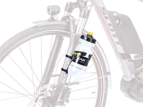 Versa Bike Mount Kit For Bottle Cages And Accessories on bike frame, black adjustable clamp with bottle, 20 to 60mm fit