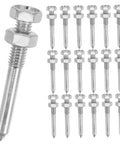 Pro Grade Lawn Aerator Shoes With 20 Heavy Duty Metal Spikes Replacement Pegs displayed in a set of 16 arranged on white background.