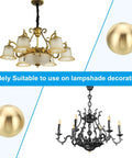 Brass Ball Lamp Finials Kit 17.5mm Solid Brass Shade Top Knob With Dual Thread 1 4 27 To M10 Adapter For Table And Floor Lamps
