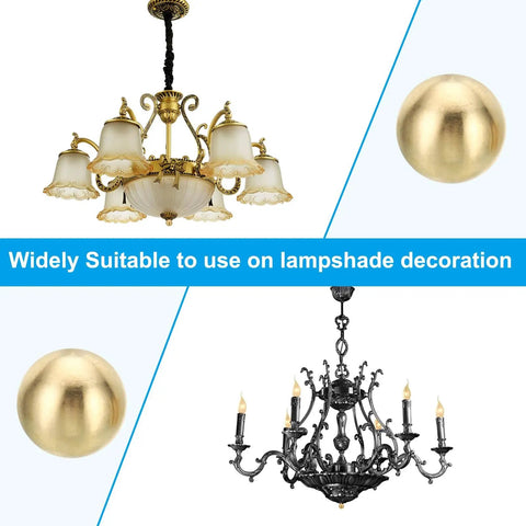 Brass Ball Lamp Finials Kit 17.5mm Solid Brass Shade Top Knob With Dual Thread 1 4 27 To M10 Adapter For Table And Floor Lamps