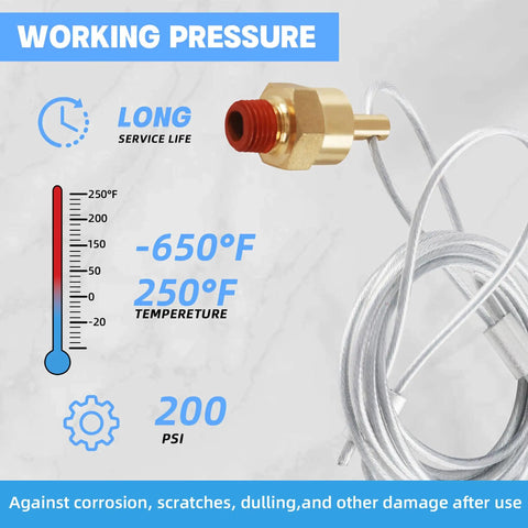 One Quarter Inch Air Compressor Drain Valve With Sixty Inch Cable For Semi Truck Tanks, brass body, temperature resistant