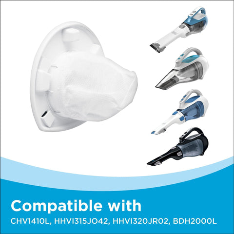 Dustbuster Replacement Filter for CHV Series Handheld Vacuums with compatible models displayed