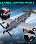 Flexible moving parts of P-51 Mustang Fighter Plane Model Kit With Display Stand One Twenty Six Scale 258 Piece Build