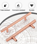 Rose Gold Cabinet Handles And Knobs Set Of 10 For Drawers Cabinets And Dressers 4 Inch Hole Centers 102mm on water surface