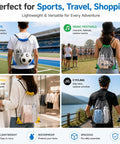 Various uses of Clear Drawstring Bags 4 Pack Stadium Approved See Through Backpacks for Concerts and Sports Events
