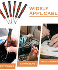 FOMIYES Premium 6-In-1 Precision Screwdriver Set Made From Chrome Vanadium Steel With Comfortable Ergonomic Handles Perfect For Watch Fixes And Micro Electronics Repair On The Go.