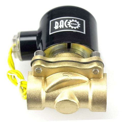 Brass Heavy Duty Electric Solenoid Valve Three Eighths Inch NPT 110V AC Normally Closed, ideal for water irrigation and fluid lines