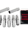 Chrome SplineDrive Install Kit With One Half Inch By Twenty Thread Lug Nuts And Wheel Locks includes nuts, locks, tool, and pouch