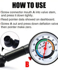 High Precision Mechanical Tire Pressure Gauge For Car And Motorcycle With Analog Dial No Fuss Portable Air Pressure Tool For Safe Driving And Peak Tire Life Daily black analog gauge with PSI dial