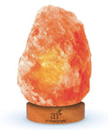 Himalayan Pink Salt Lamp With Real Wood Base Natural Glow Night Light For Relaxation And Energy Hand Carved Pink Crystal