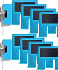 Magnetic Cabinet Door Hinge Spacer With Scale No Drill Quick Install Jig For Precise Door Installation Works With Most Cabinet Hinge Sets 2026 Edition Eight Piece Set Includes Magnetic Locking System For Easy Alignment, shown in blue with hinge setup