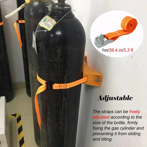 Wall Mounted Oxygen Cylinder Rack With Adjustable Design, 39 Inch Strap And 2 Screws, Heavy Duty ABS Gas Cylinder Organizer