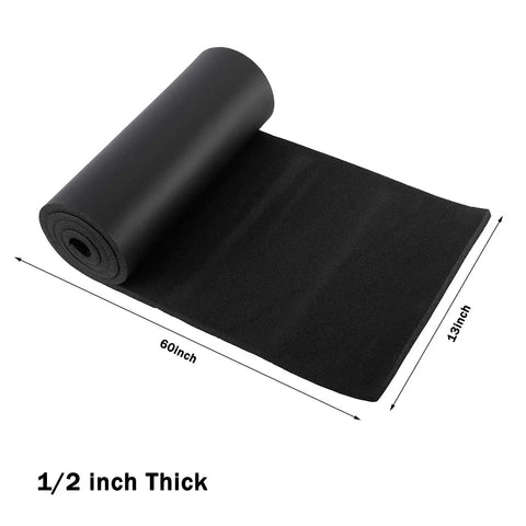 Top Tier Closed Cell Foam Roll Half Inch Thick By 13 Inch Wide By 60 Feet Long, black foam roll for sound deadening.
