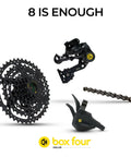 8 Speed Multi Shift Mountain Bike Groupset Beefed Up Kit With Wide Rear Derailleur Shifters Cassette 11 To 42T Chain 116 Link