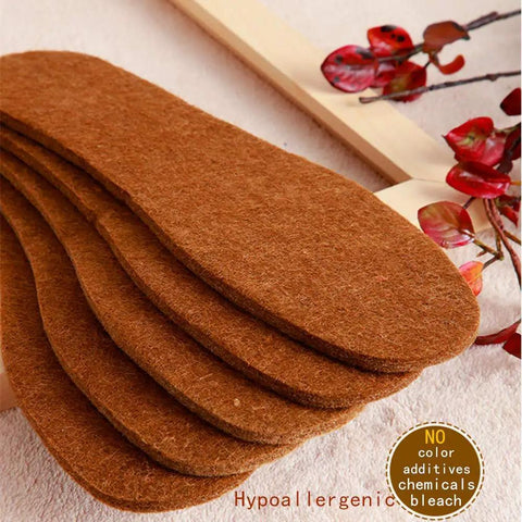 Cozy Alpaca Wool Felt Insoles For Winter Boots, 80 20 Alpaca Wool Blend, Natural Felt Insert For Extra Warmth And Cushioned Support, Unisex Fit For Men Size 9 And Women Size 10, stacked view