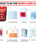 On Deck Burn Relief Kit With Cooling Gel Packets Sterile Gauze Rolls Cleansing Wipes Nitrile Gloves Durable Case for kitchen first aid.