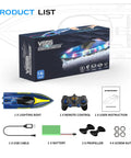 Packaging and contents of LED RC Boat With Night Light Remote Control Boat For Pools And Lakes 2.4GHz RC Speed Boat