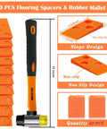 Beefy Pro Grade 4 In 1 Laminate And Vinyl Flooring Installation Kit showing 40 spacers and rubber mallet with non-slip design.
