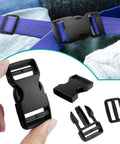 10 Pack 1 Inch Plastic Buckles For Straps With 20 Tri Glide Slide Clips Quick Side Release Fits 1 Inch Nylon Webbing Canvas Straps Black