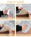 Installation steps for Triangle Anti Slip Rug Tape Pad Set Keeps Rugs In Place And Prevents Curling, Washable And Reusable Clear Rug Tape.