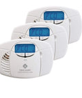 Three Pack Battery Operated Carbon Monoxide Detector With Digital Display And Peak Memory Electrochemical Sensor 85 Decibel Alarm