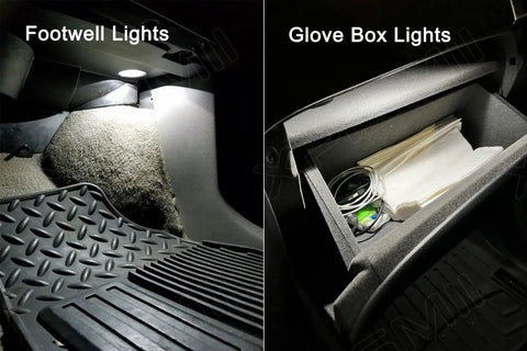 12 Piece 6000K White Dodge Ram Interior LED Lighting Kit Replacement For 2009 Through 2018 Ram 1500 2500 3500 Footwell Glove Box Lights