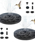 2-Pack 1.5W Solar Powered Bird Bath Fountain Pump Kit With Six Nozzles, Eco Friendly Solar Water Pump, hummingbirds in use