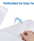 Bubble Cushioning Wrap Roll 12 Inch Wide, 72 Feet Total, Two Perforated Rolls With Easy Tear, Includes 20 Fragile Labels