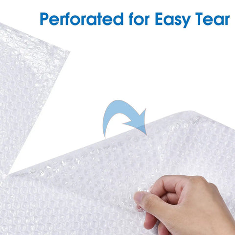 Bubble Cushioning Wrap Roll 12 Inch Wide, 72 Feet Total, Two Perforated Rolls With Easy Tear, Includes 20 Fragile Labels
