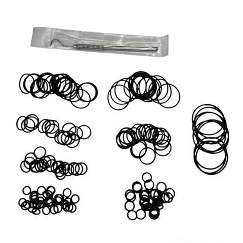 All-In-One ORFS Hydraulic O-Ring Face Seal Kit With 155 Buna-N O-Rings, 8 Sizes From 1/4 In To 1-1/2 In, Seals Displayed