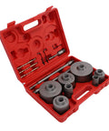 Awesome 7 Piece Concrete Hole Saw Kit With Tungsten Steel Bits And SDS Plus Shank For Brick Stone Wall Jobs Including Dust Bag To Tackle Any Tough Drilling Job With Ease, in red case