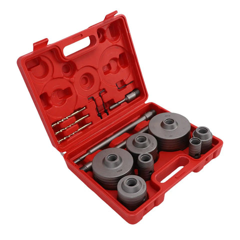 Awesome 7 Piece Concrete Hole Saw Kit With Tungsten Steel Bits And SDS Plus Shank For Brick Stone Wall Jobs Including Dust Bag To Tackle Any Tough Drilling Job With Ease, in red case