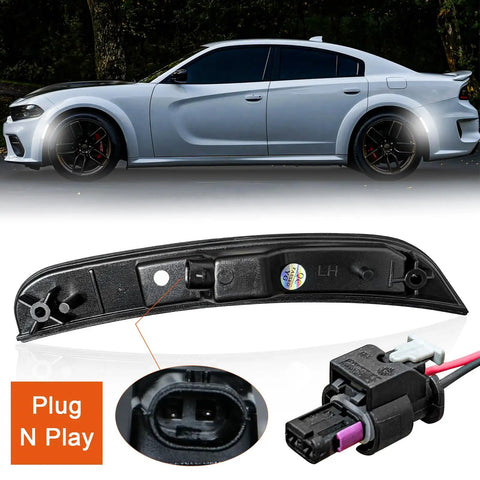 4 Pack Side Marker Light Pigtail Connectors Wires For Chrysler 300 And Charger 2015 2024 Plug And Play Harness underside view