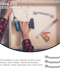 Person installing stainless steel cabinet handles 3 pack T shape drawer knobs kitchen cupboard door pulls for furniture