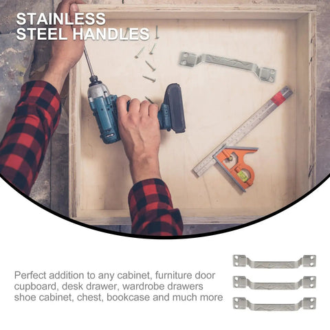 Person installing stainless steel cabinet handles 3 pack T shape drawer knobs kitchen cupboard door pulls for furniture