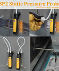 2 Pack Static Pressure Probes for HVAC Systems and Pitot Tubes, Compatible with Fieldpiece JL3KM2 SDMN5 SDMN6 ADMN2, Pull Ring Design with Strong Suction, Easy Connection, Precise Readings for Ductwork Diagnostics, shown installed in HVAC duct