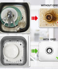 Comparison of sink cleanliness with and without 2Pack Stainless Steel Sink Grids For Double Kitchen Sink Bottom Protection