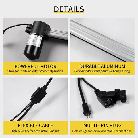 Heavy Duty ML18-024 Power Recliner Replacement Motor With Pre Wired Power Cord rugged steel linear actuator and durable aluminum components.