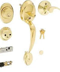 Plymouth Handleset With Accent Right Hand Lever And Keyed On Both Sides Bright Brass Finish ANSI Grade 1 Security Deadbolt