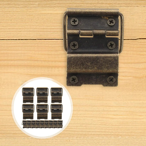 Heavy Duty Iron Hinges With Screws For Wood And Jewelry Boxes, Retro Style Cabinet Hinges in single and multiple sets on wood