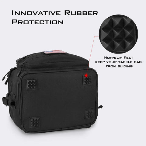 Karryall Tackle Bags Water Resistant Gear Storage with innovative rubber protection and non-slip feet for stability.