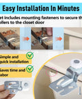 Installation of Closet Sliding Door Roller Kit For Top Hung Doors, Fits Three Quarter Inch To One And Three Eighths Inch Thick Panels