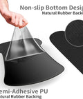 Grippy Black Mouse Pad With Stitched Edge And Non Slip Rubber Base Featuring Ouija Board Witch Pattern showing non-slip rubber backing.