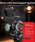Sturdy Universal Camera Base Plate Kit With Dual 15mm Lightweight Rod Clamps Quick Release Platform for pro filmmakers.