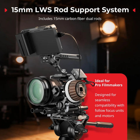 Sturdy Universal Camera Base Plate Kit With Dual 15mm Lightweight Rod Clamps Quick Release Platform for pro filmmakers.