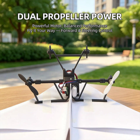 DIY Remote Control Paper Airplane Kit With Dual Propellers, Electric RC Plane Toy For Kids And Teens, gyro stabilized