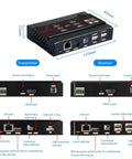 Solid KVM Extender Pushing 4K Video And USB Data Over Cat6 Network Cables With Inline Power Delivery showing transmitter and receiver ports.