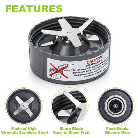 Extractor Blade Replacement For 600W And 900W Pro Series Blenders With Silicone Gasket Seal Ring, stainless steel