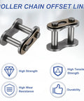 Heavy Duty ISO DIN 16B-1 Roller Chain Master Link Connector Kit With 25.4mm Pitch showing strong manganese steel links for industrial use.