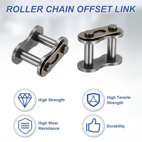 Heavy Duty ISO DIN 16B-1 Roller Chain Master Link Connector Kit With 25.4mm Pitch showing strong manganese steel links for industrial use.